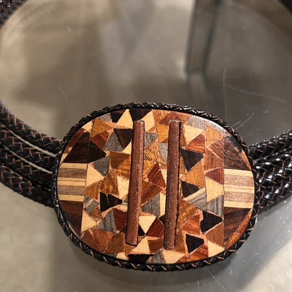 Margarita Barrera brown leather & wooden belt - Picture 2 of 6